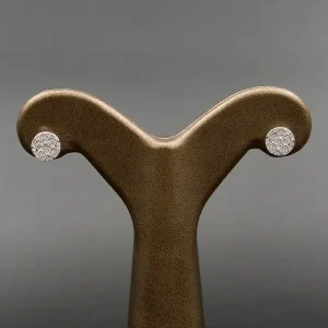 گوشواره نگین دار نقره زنانه - میخی - طرح سکه ای