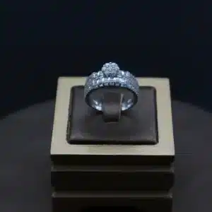 حلقه و پشت‌حلقه نقره با روکش طلا کد WR-2