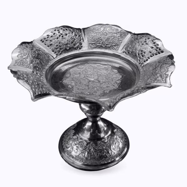 شیرینی خوری پایدار کوچک طرح گل و مرغ عیار ۸۴