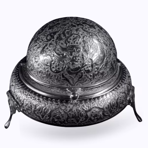 خاویار خوری نقره طرح گل و مرغ