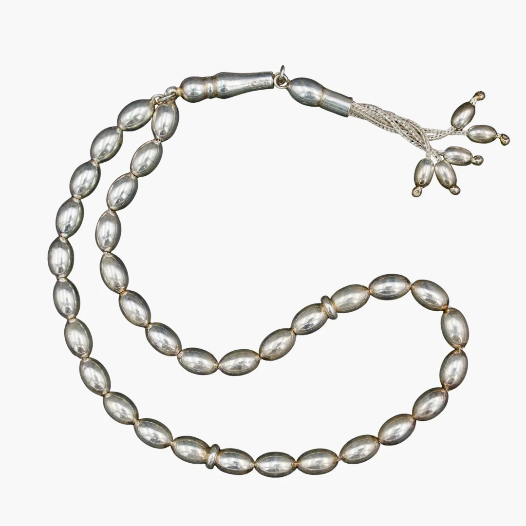 تسبیح نقره مردانه طرح RO-05