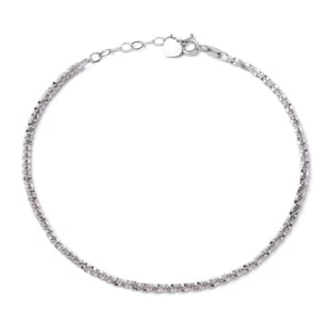 دستبند نقره طرح خاویاری (نازک و درشت) | کد WB-74